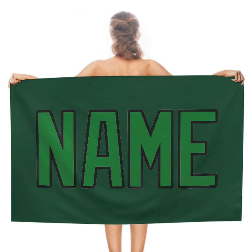 Custom Green Emerald Green Beach Towel