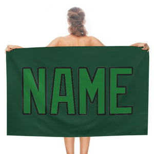 Custom Green Emerald Green Beach Towel