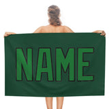 Custom Green Emerald Green Beach Towel