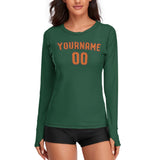 Custom Green Orange Women's Long-Sleeve Shirt