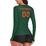 Custom Green Orange Women's Long-Sleeve Shirt