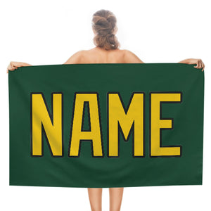 Custom Green Gold Beach Towel