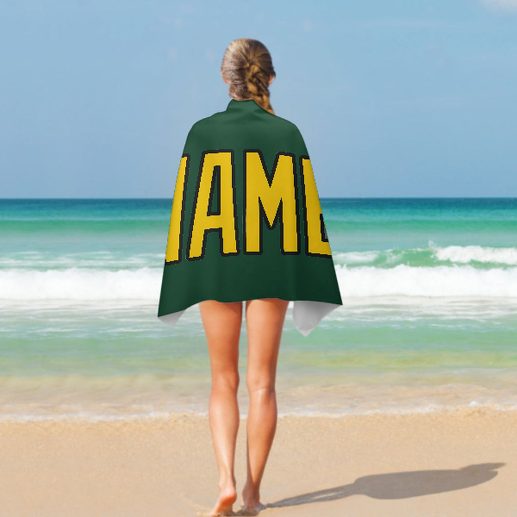 Custom Green Gold Beach Towel