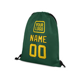 Custom Green Gold Drawstring Bag
