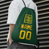Custom Green Gold Drawstring Bag