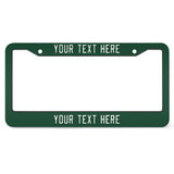 Custom Green White License Plate Frame