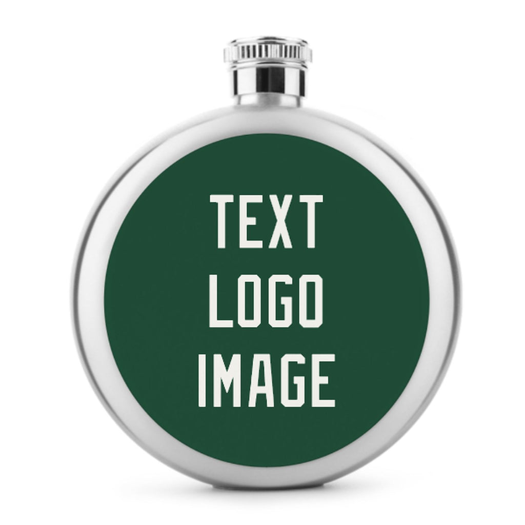 Custom Green White Hip Flask