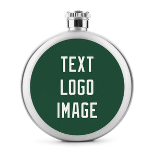 Custom Green White Hip Flask