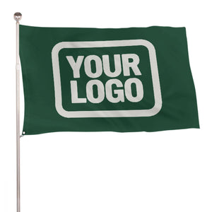 Custom Green White Flag