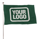 Custom Green White Flag