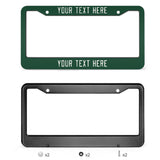 Custom Green White License Plate Frame