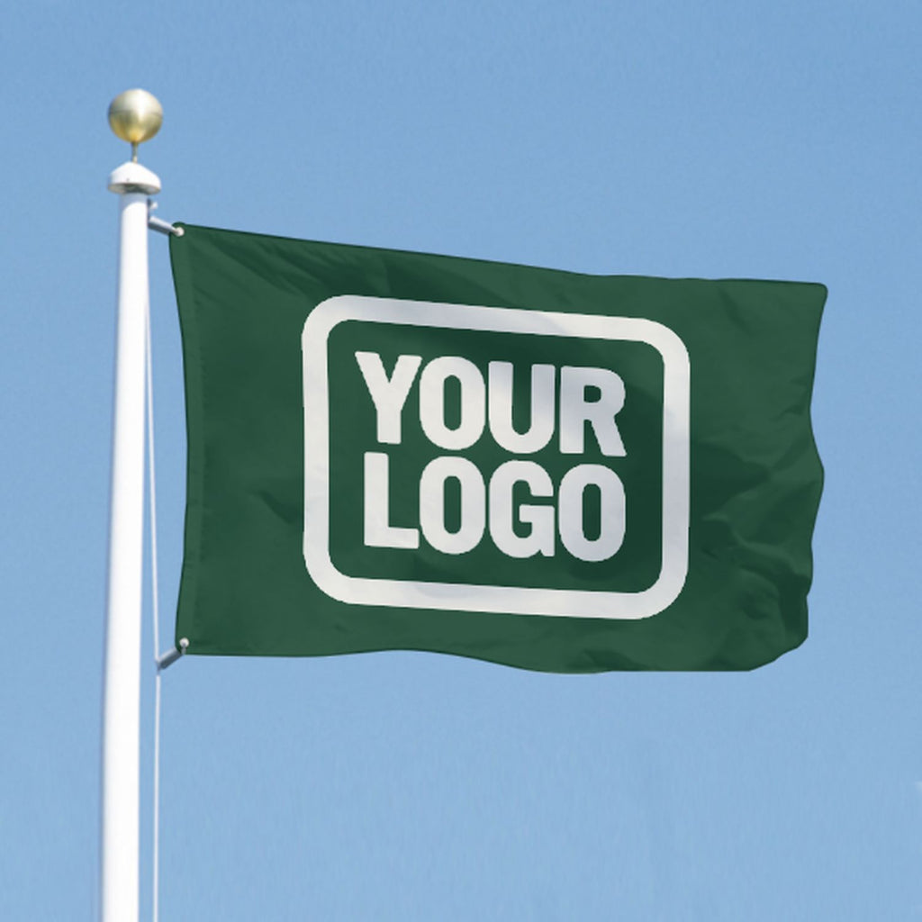 Custom Green White Flag