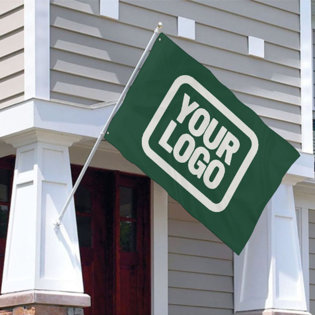 Custom Green White Flag