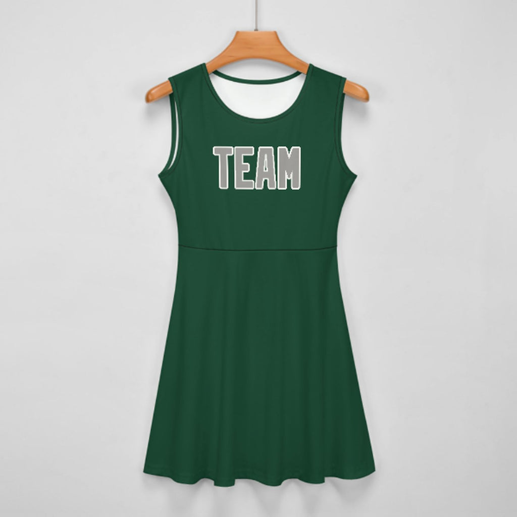 Custom Green Gray Cheerleader Dress