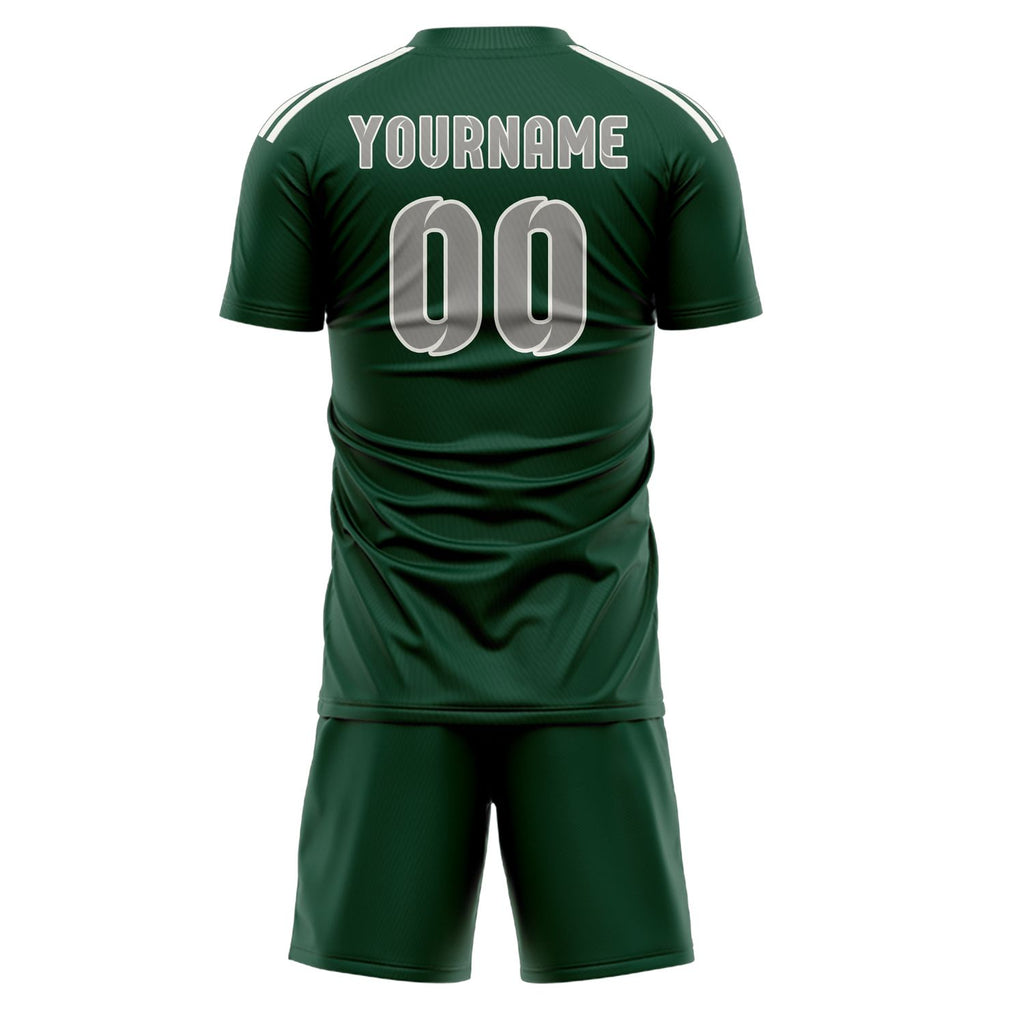 Custom Green Gray Soccer Jersey