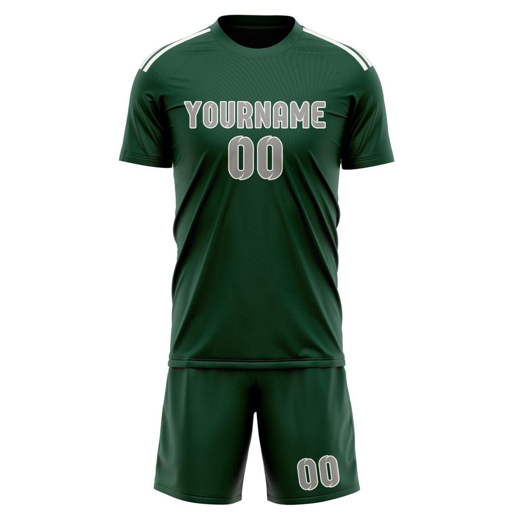 Custom Green Gray Soccer Jersey