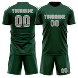 Custom Green Gray Soccer Jersey