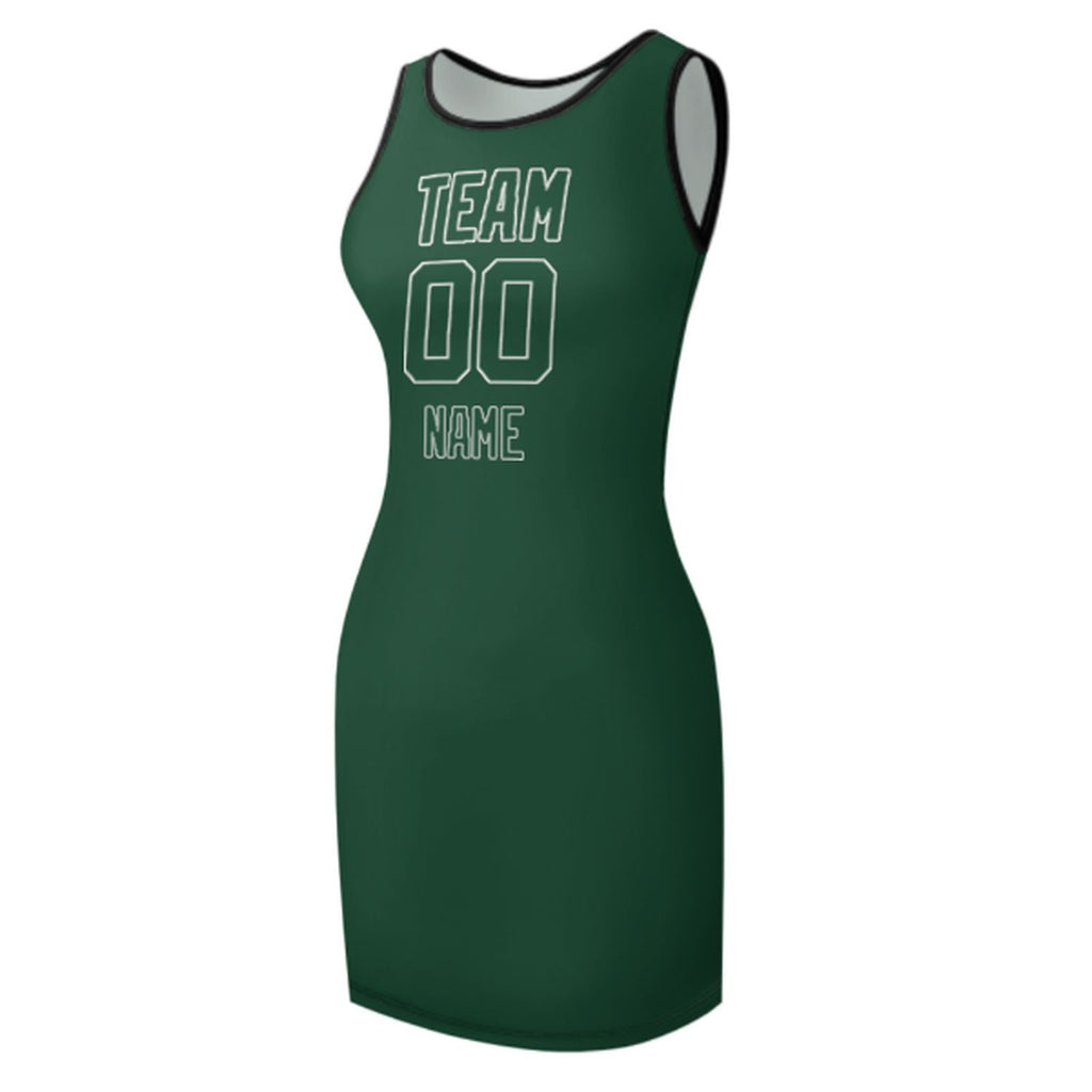 Custom Green Green Sleeveless Vest Dress