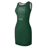 Custom Green Green Sleeveless Vest Dress