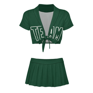 Custom Green Green Cheerleading Uniform Set