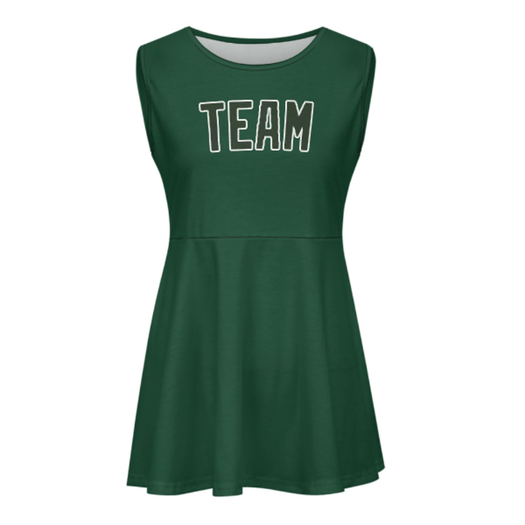 Custom Green Dark Green Cheerleader Dress