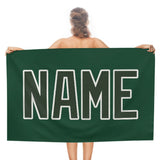 Custom Green Dark Green Beach Towel