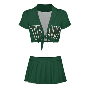 Custom Green Dark Green Cheerleading Uniform Set
