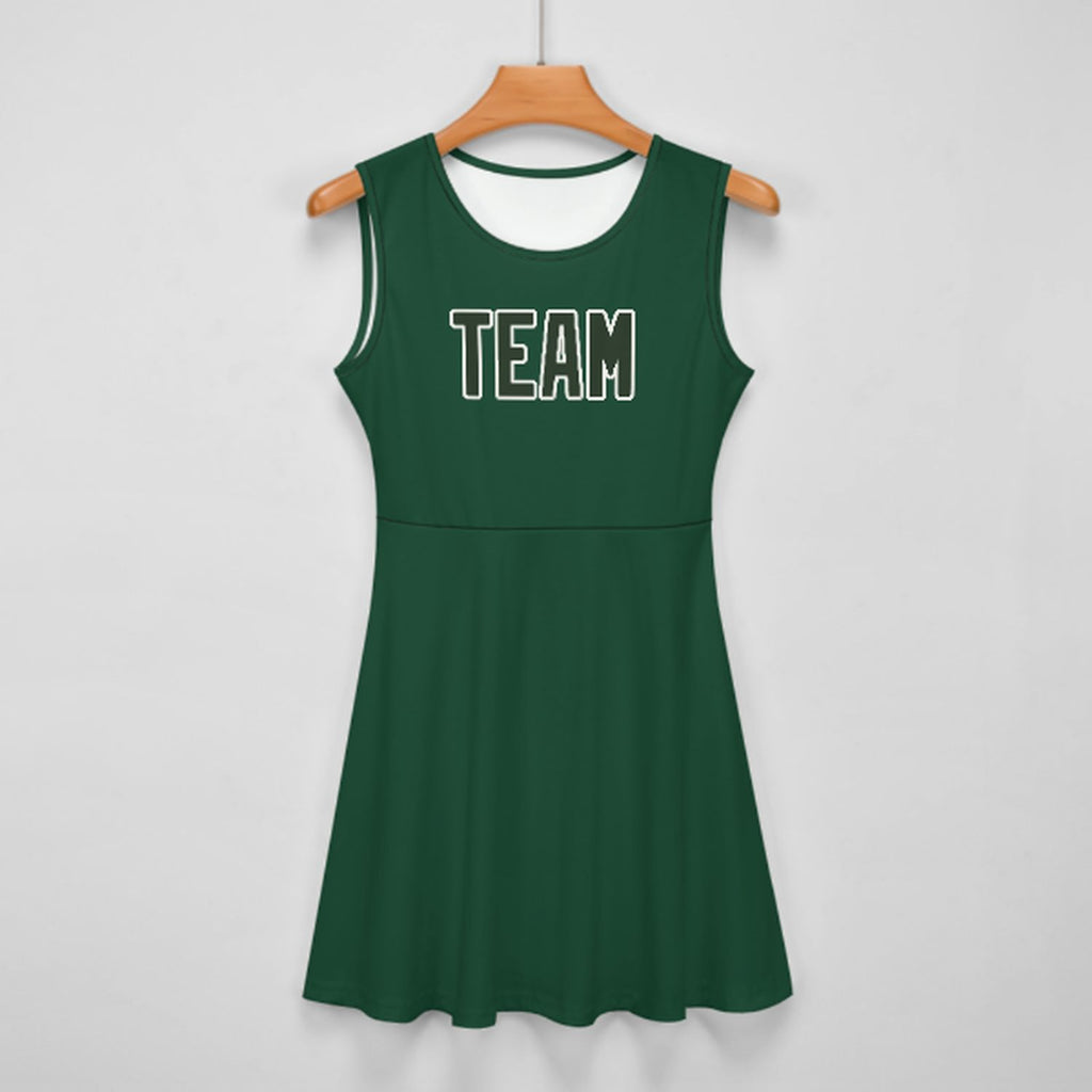 Custom Green Dark Green Cheerleader Dress