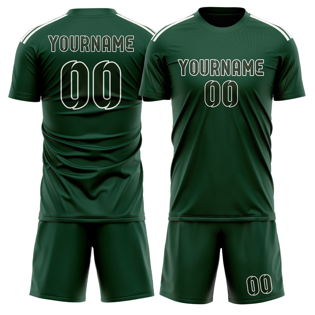 Custom Green Dark Green Soccer Jersey