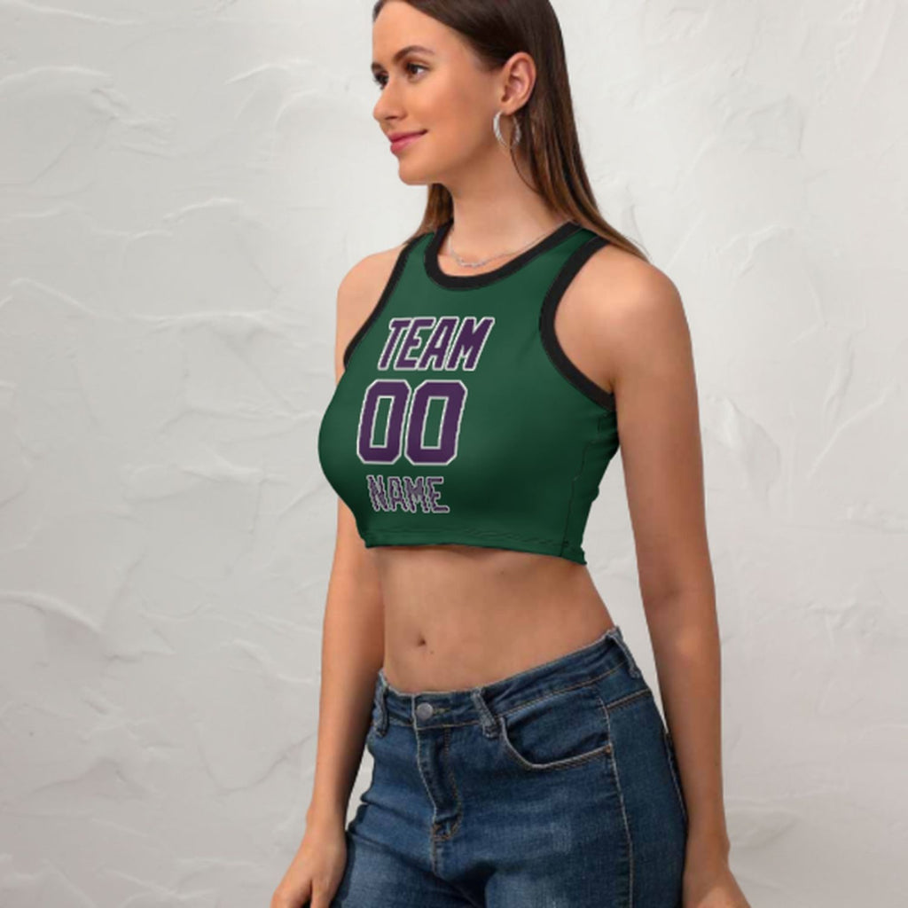 Custom Green Purple Sleeveless Tank Top