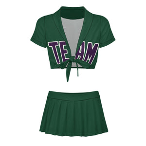 Custom Green Purple Cheerleading Uniform Set