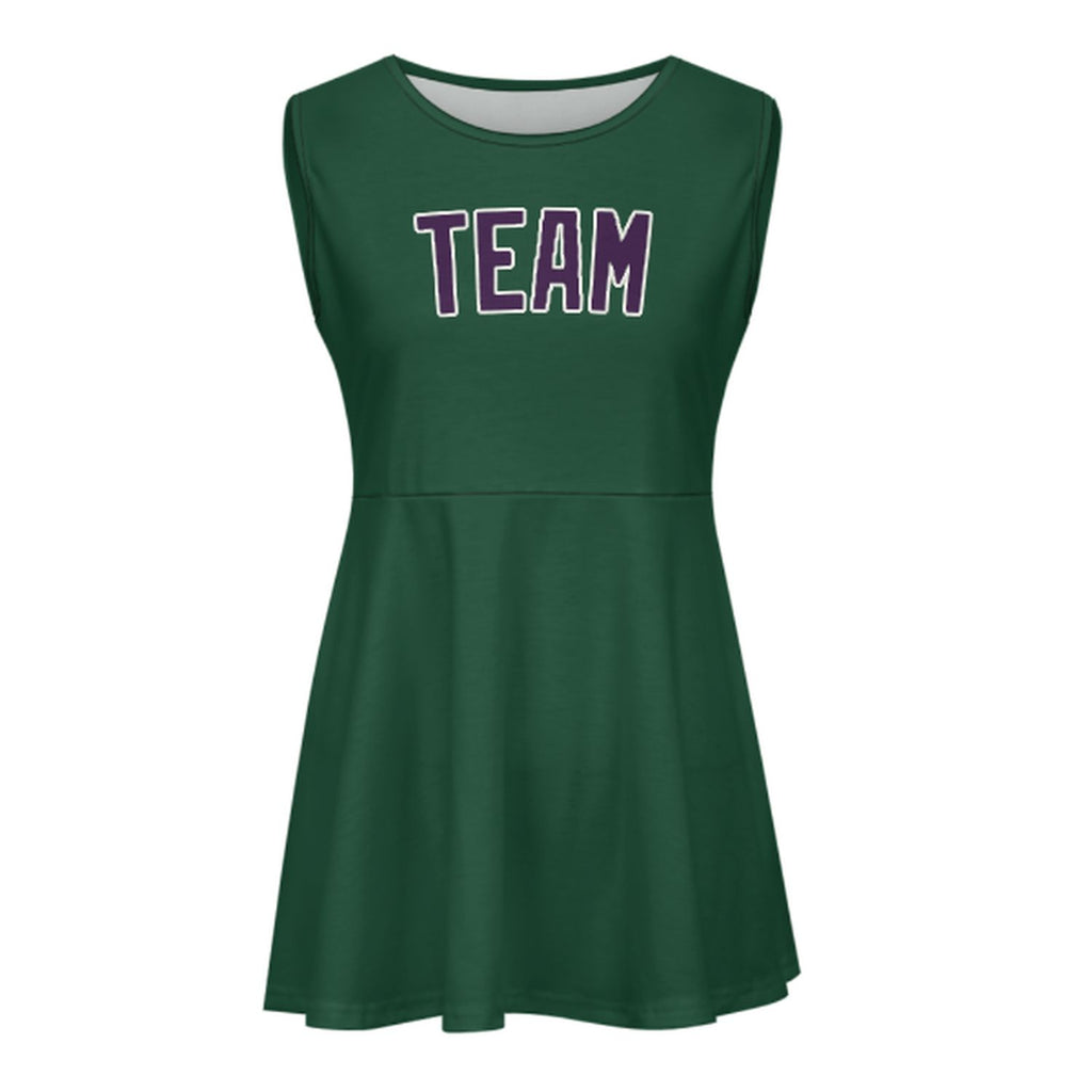 Custom Green Purple Cheerleader Dress