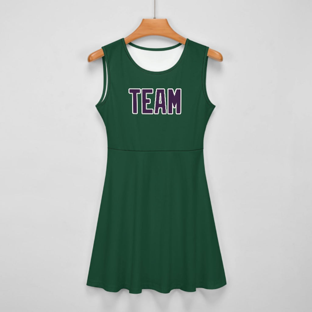 Custom Green Purple Cheerleader Dress