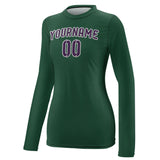 Custom Green Purple Women's Long-Sleeve Shirt