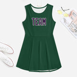 Custom Green Purple Cheerleader Dress