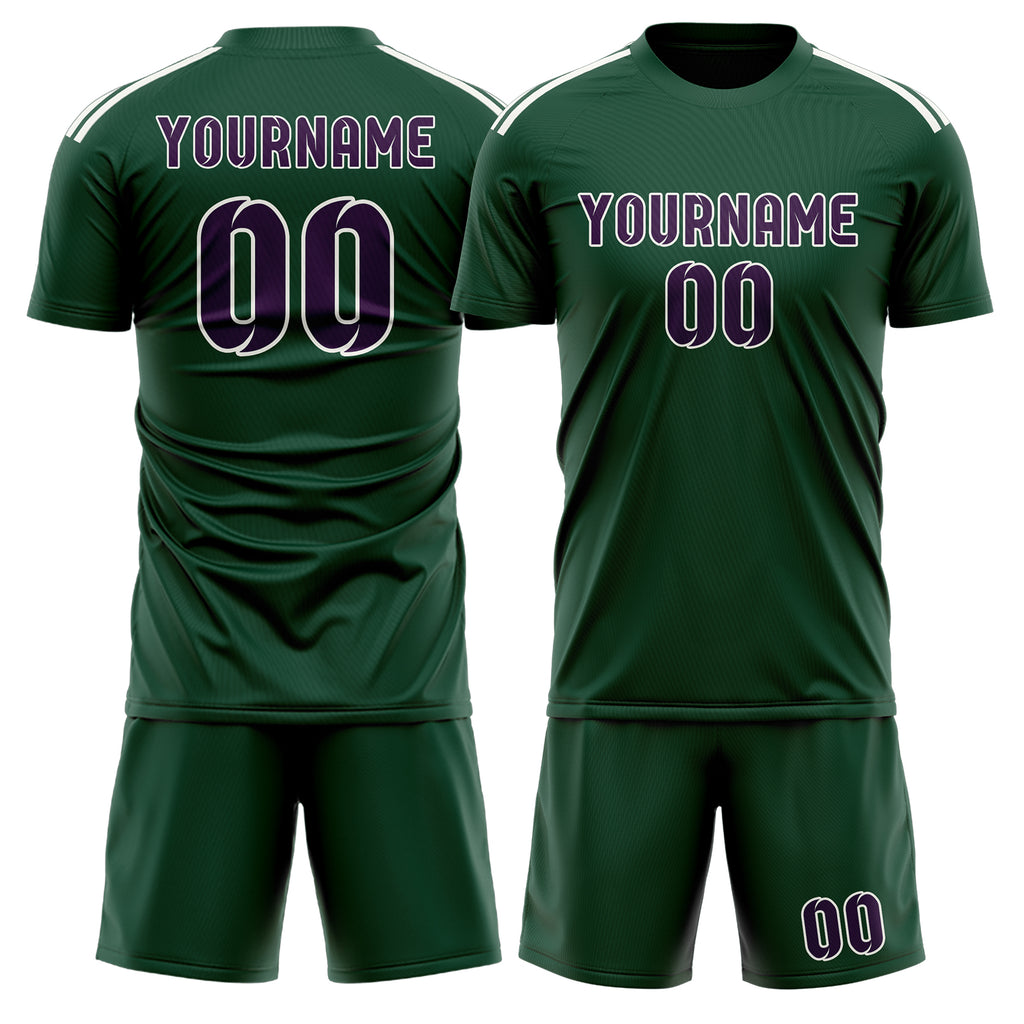 Custom Green Purple Soccer Jersey