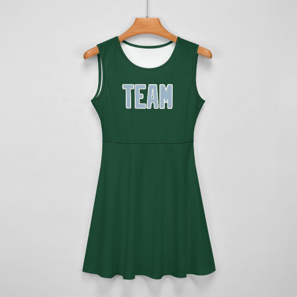 Custom Green Light Blue Cheerleader Dress
