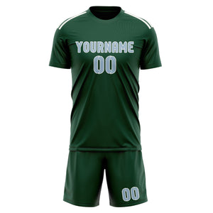 Custom Green Light Blue Soccer Jersey
