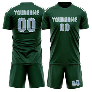 Custom Green Light Blue Soccer Jersey