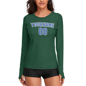 Custom Green Sky Blue Women's Long-Sleeve Shirt