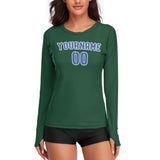 Custom Green Sky Blue Women's Long-Sleeve Shirt