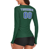 Custom Green Sky Blue Women's Long-Sleeve Shirt