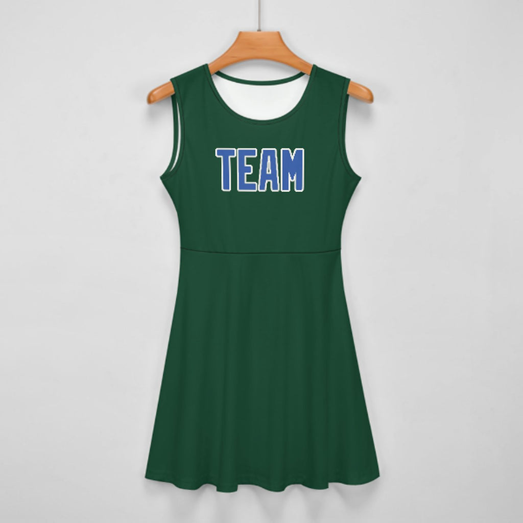Custom Green Sky Blue Cheerleader Dress