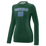 Custom Green Sky Blue Women's Long-Sleeve Shirt
