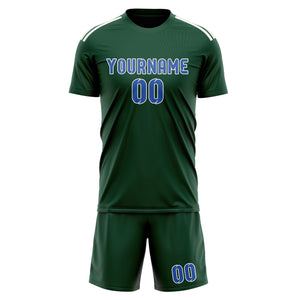 Custom Green Sky Blue Soccer Jersey