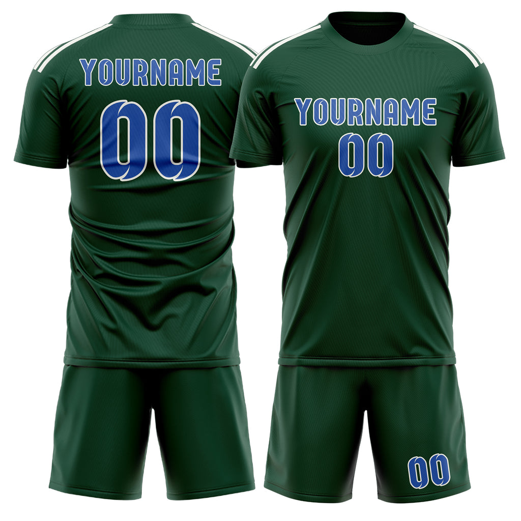 Custom Green Sky Blue Soccer Jersey