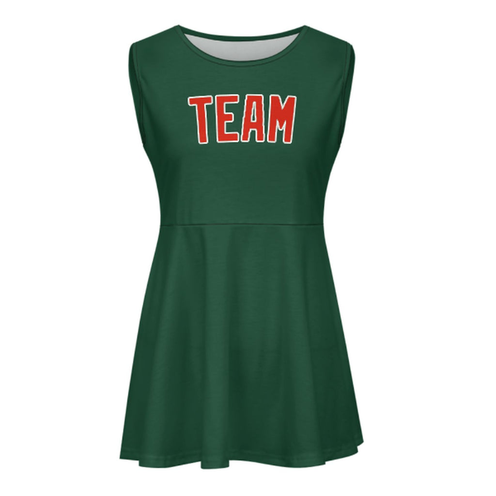 Custom Green Orange Red Cheerleader Dress