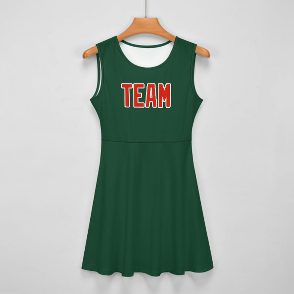 Custom Green Orange Red Cheerleader Dress