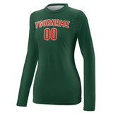 Custom Green Orange Red Women's Long-Sleeve Shirt