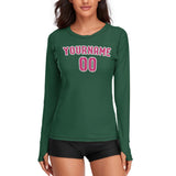 Custom Green Pink Women's Long-Sleeve Shirt